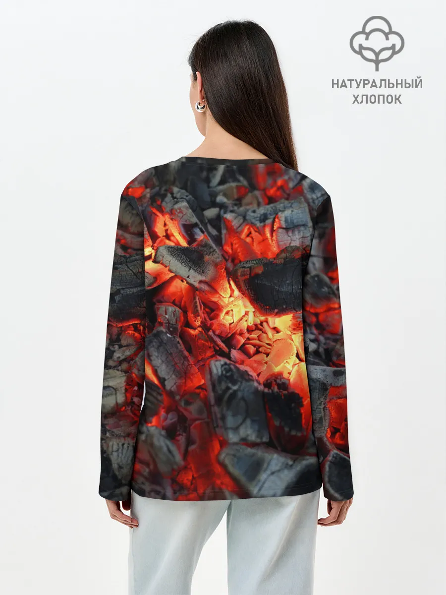 Лонгслив женский. Хлопок / Древесные угли