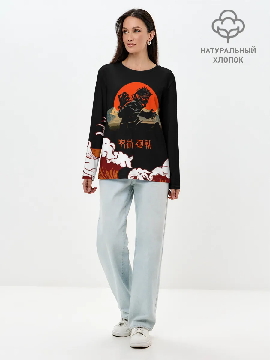 Лонгслив женский. Хлопок / Юдзи Итадори | Магическая битва