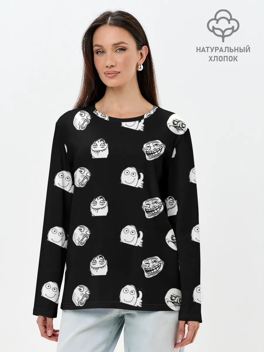 Лонгслив женский. Хлопок / Trollolo