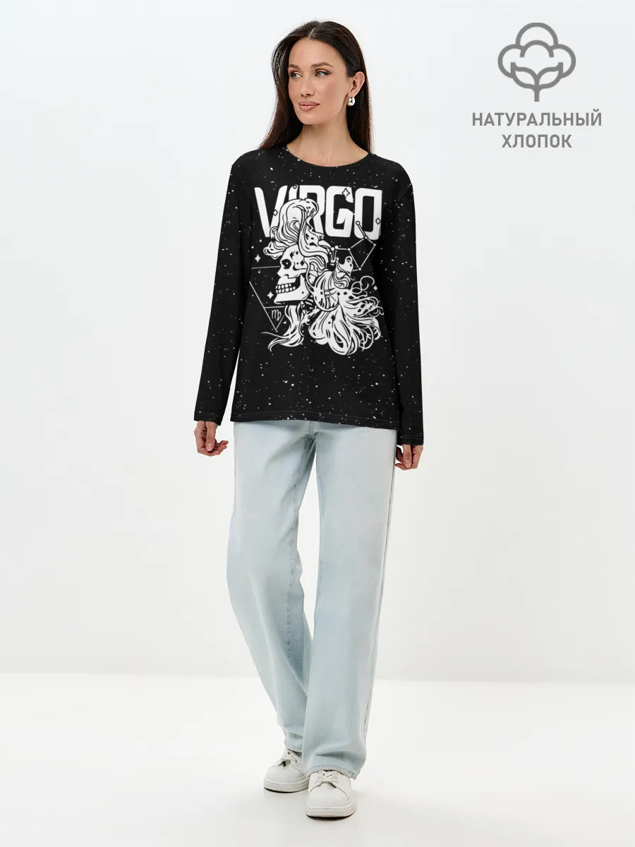 Лонгслив женский. Хлопок / Dark Virgo