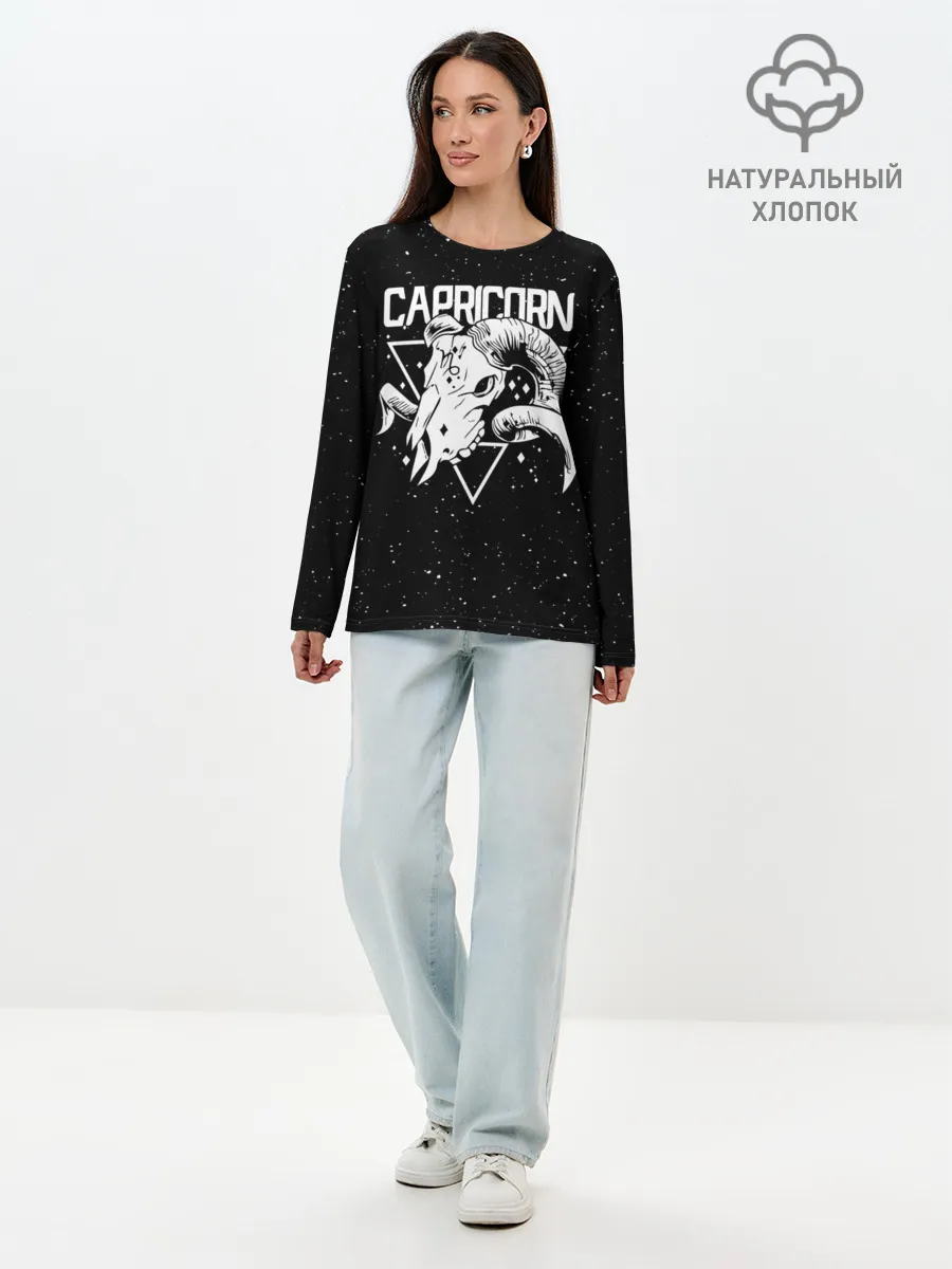 Лонгслив женский. Хлопок / Dark Capricorn