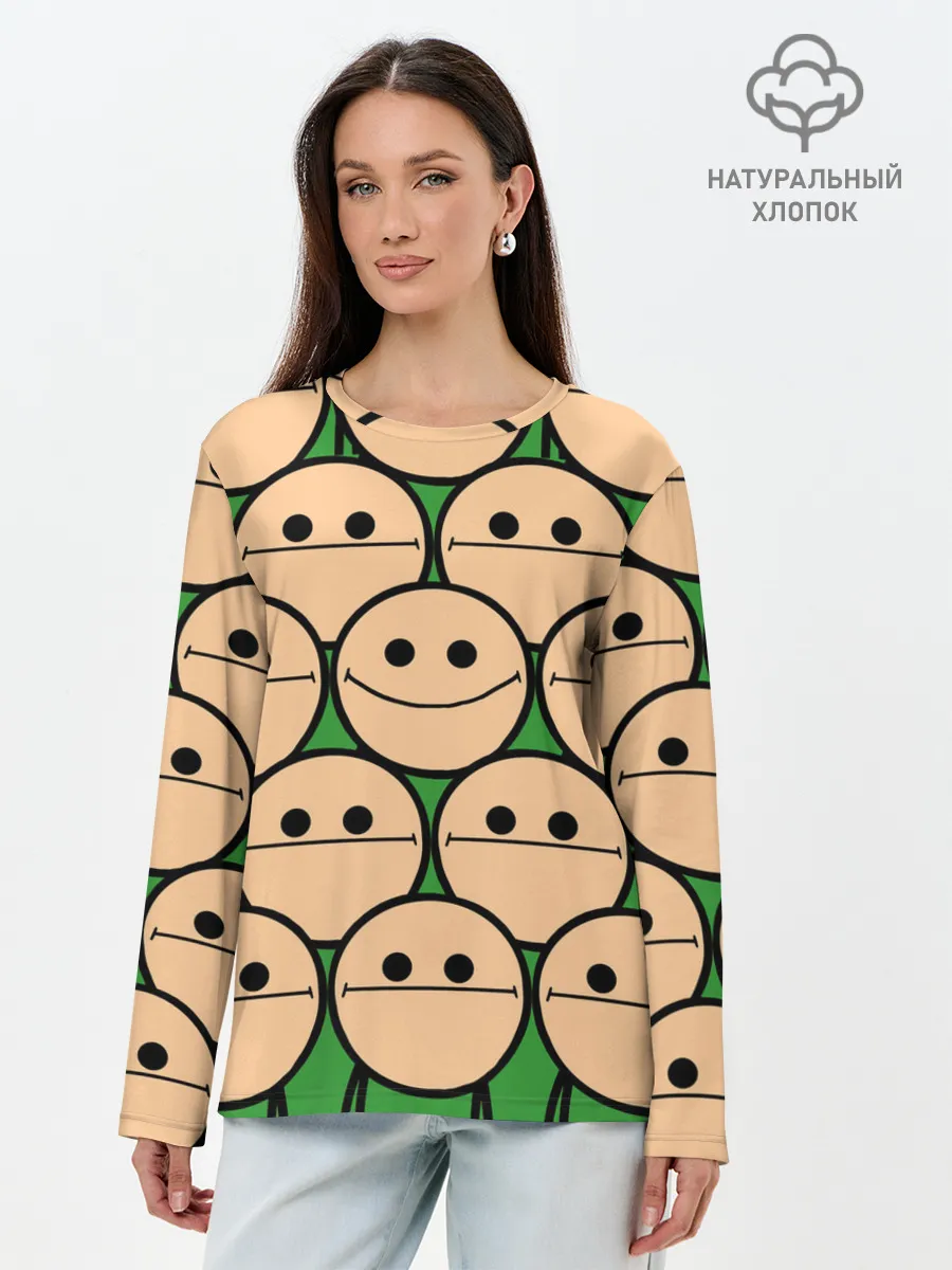 Лонгслив женский. Хлопок / Cyanide & Happiness | Face Sure