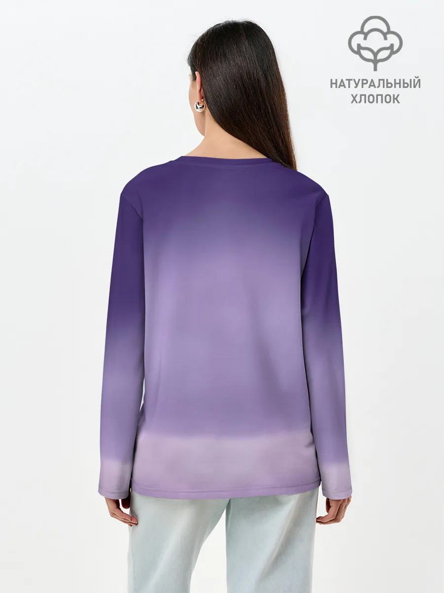 Лонгслив женский. Хлопок / BTS. Purple