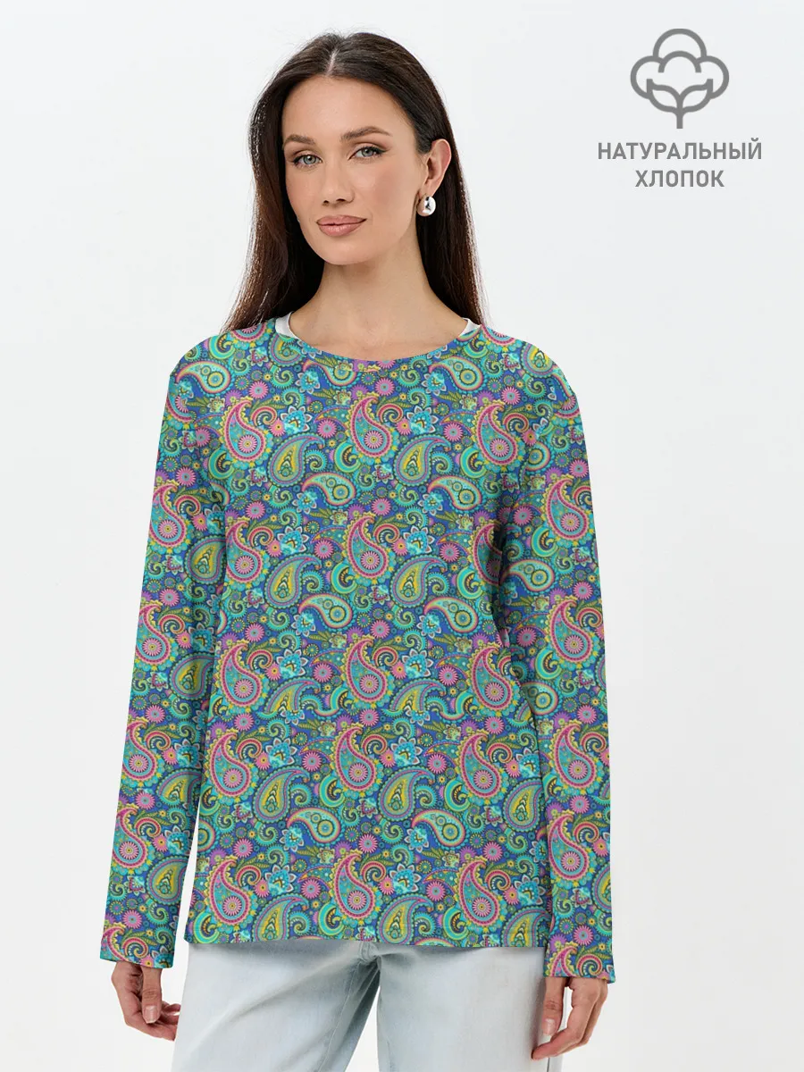 Лонгслив женский. Хлопок / Стиль Турецких Огурцов