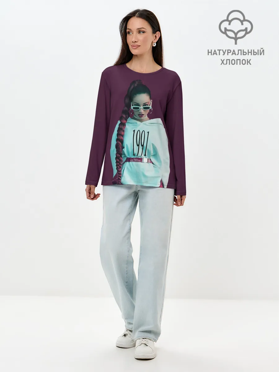 Лонгслив женский. Хлопок / Стильная Даниэлла