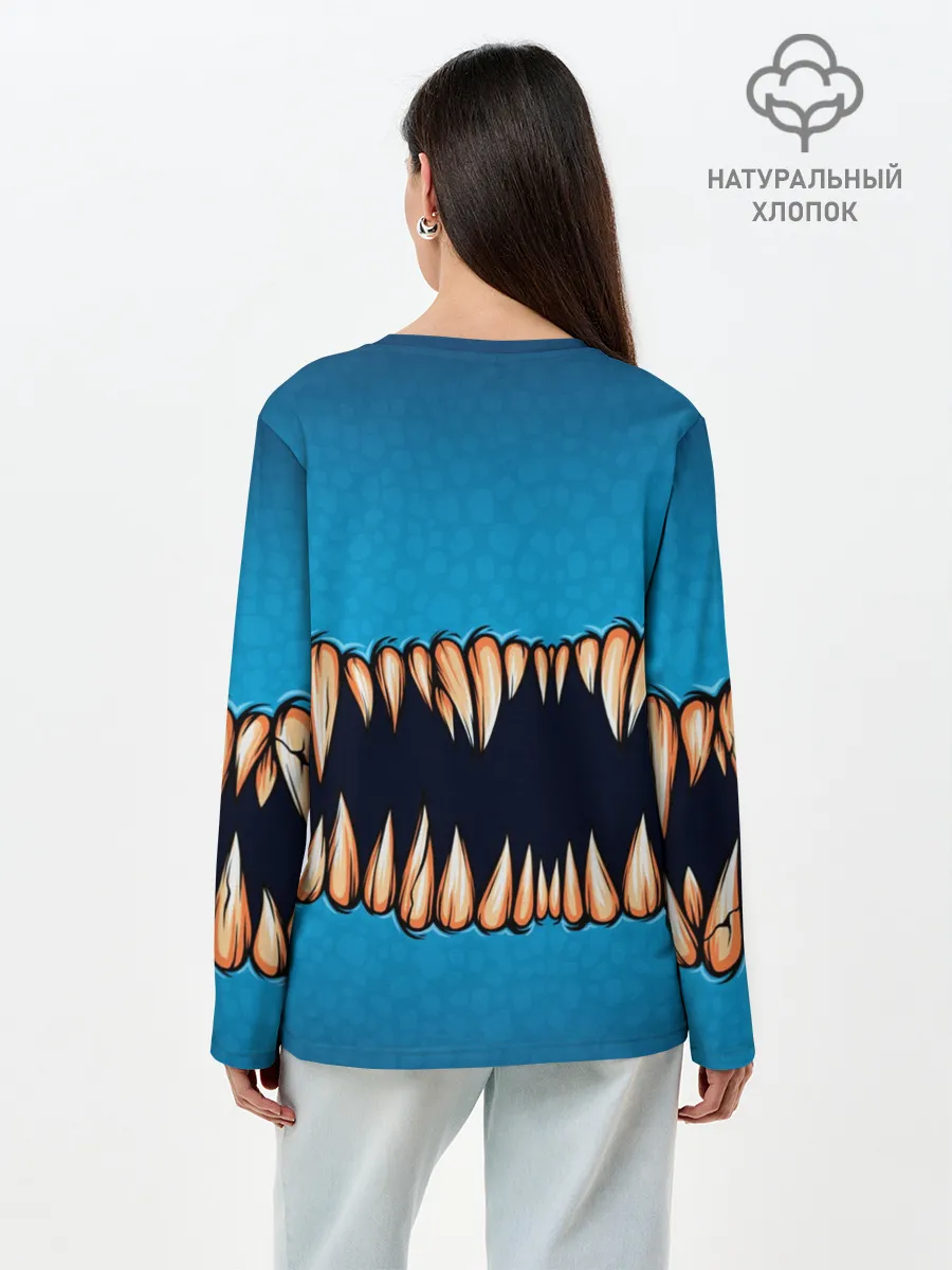 Лонгслив женский. Хлопок / Зубастая коллекция