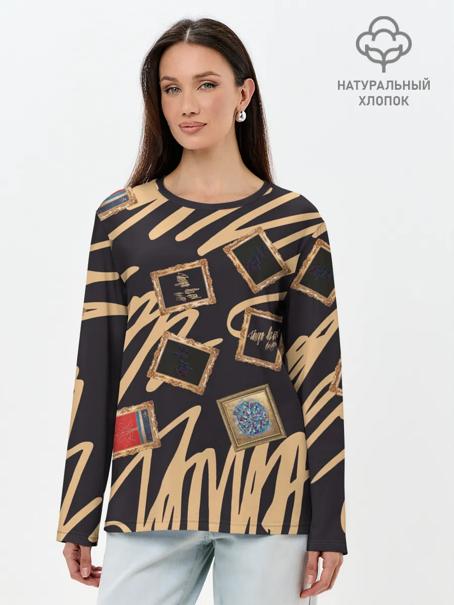 Лонгслив женский. Хлопок / Street glamour