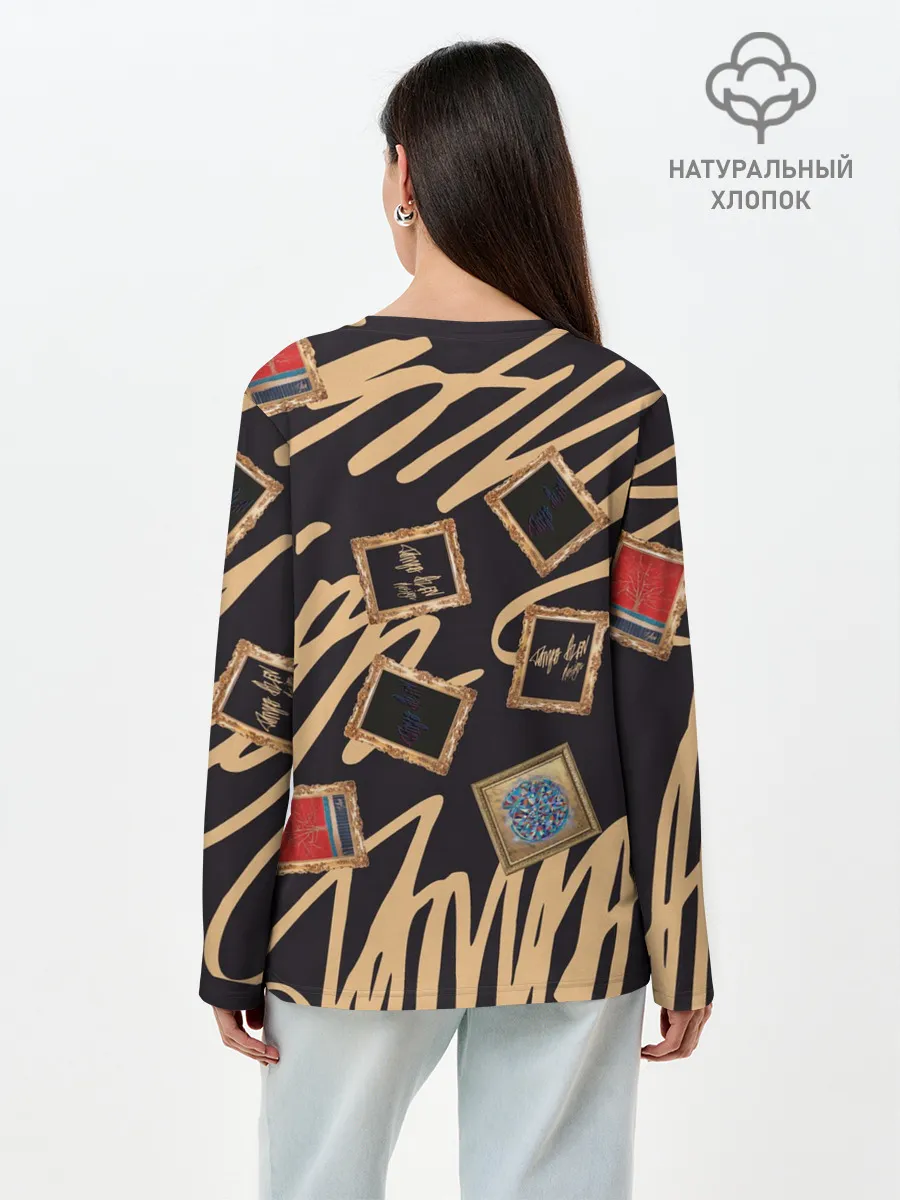 Лонгслив женский. Хлопок / Street glamour