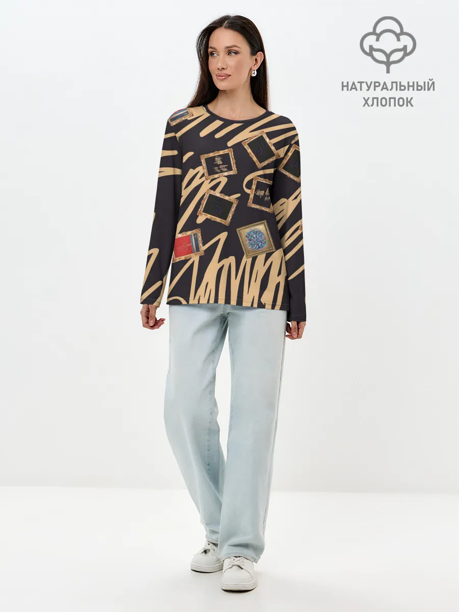 Лонгслив женский. Хлопок / Street glamour