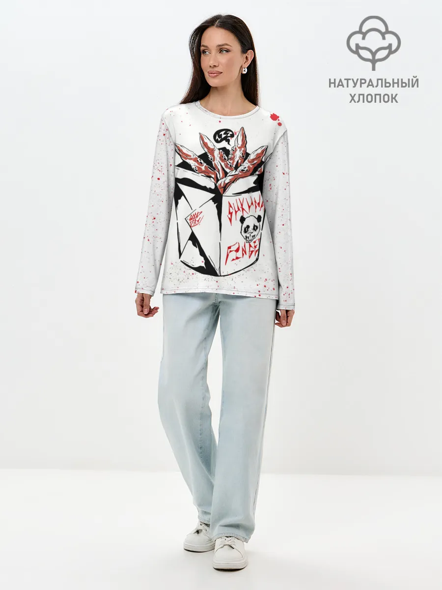 Лонгслив женский. Хлопок / Пальцы Сукуна, Магическая битва