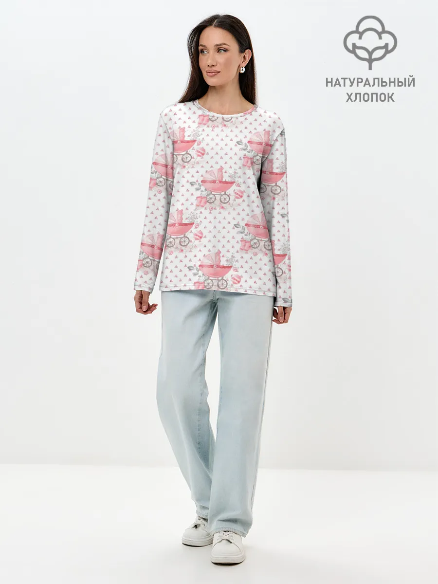 Лонгслив женский. Хлопок / Детская коляска