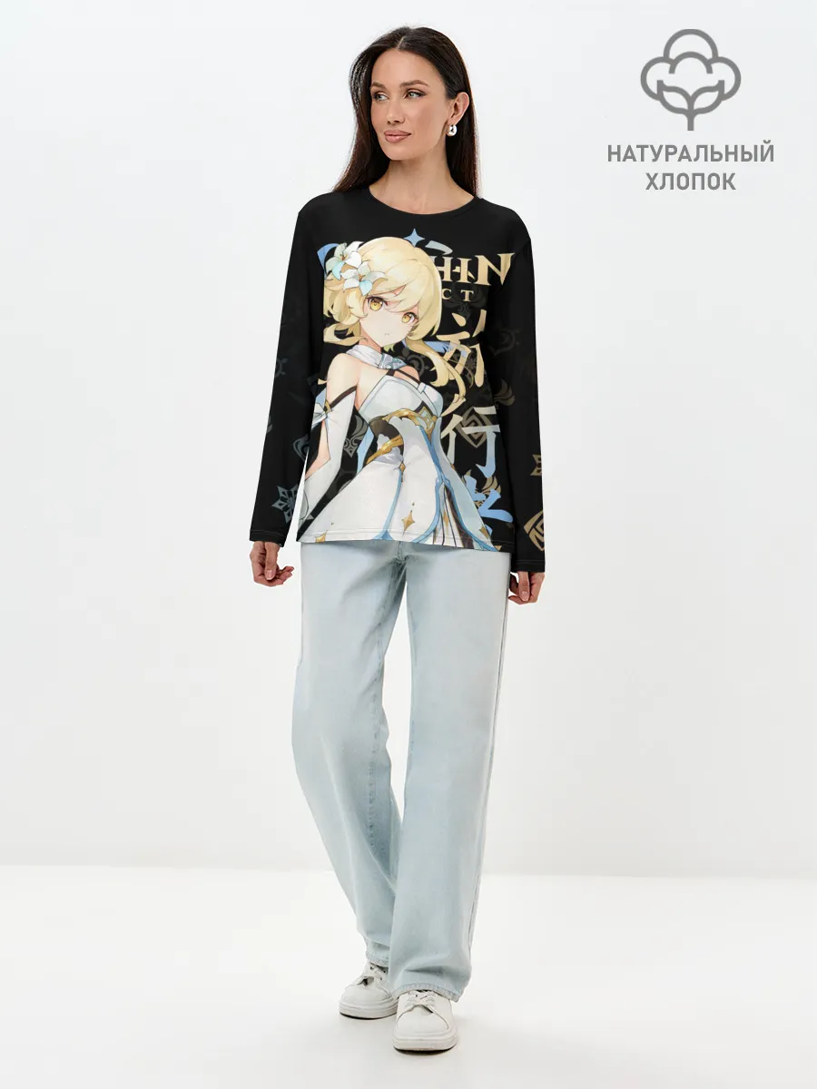 Лонгслив женский. Хлопок / Путешественница / Genshin Impact