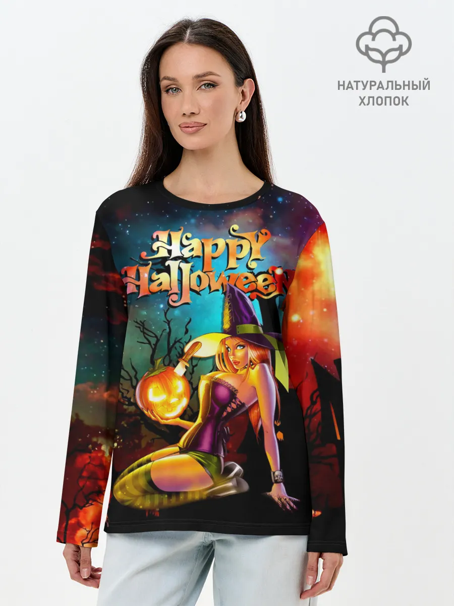 Лонгслив женский. Хлопок / Молодая колдунья