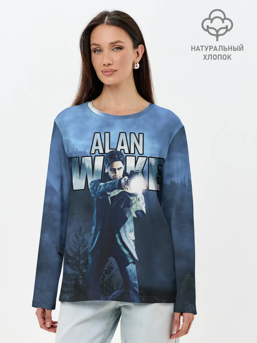 Лонгслив женский. Хлопок / Alan Wake / Алан Уэйк