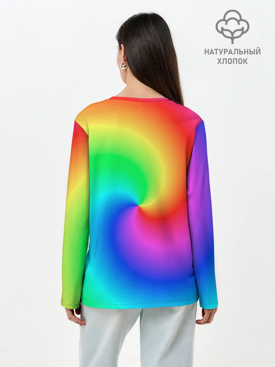 Лонгслив женский. Хлопок / Pepe rainbow