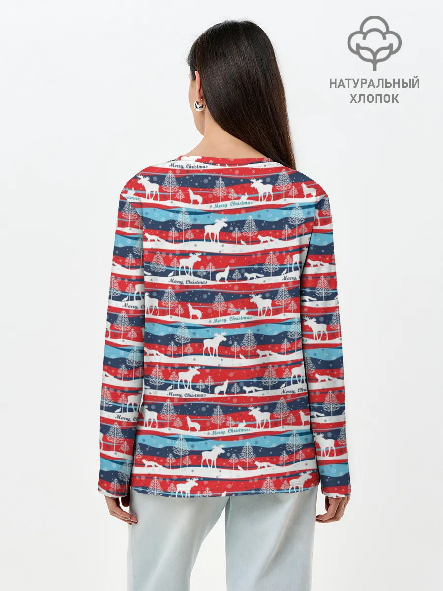 Лонгслив женский. Хлопок / Merry Christmas
