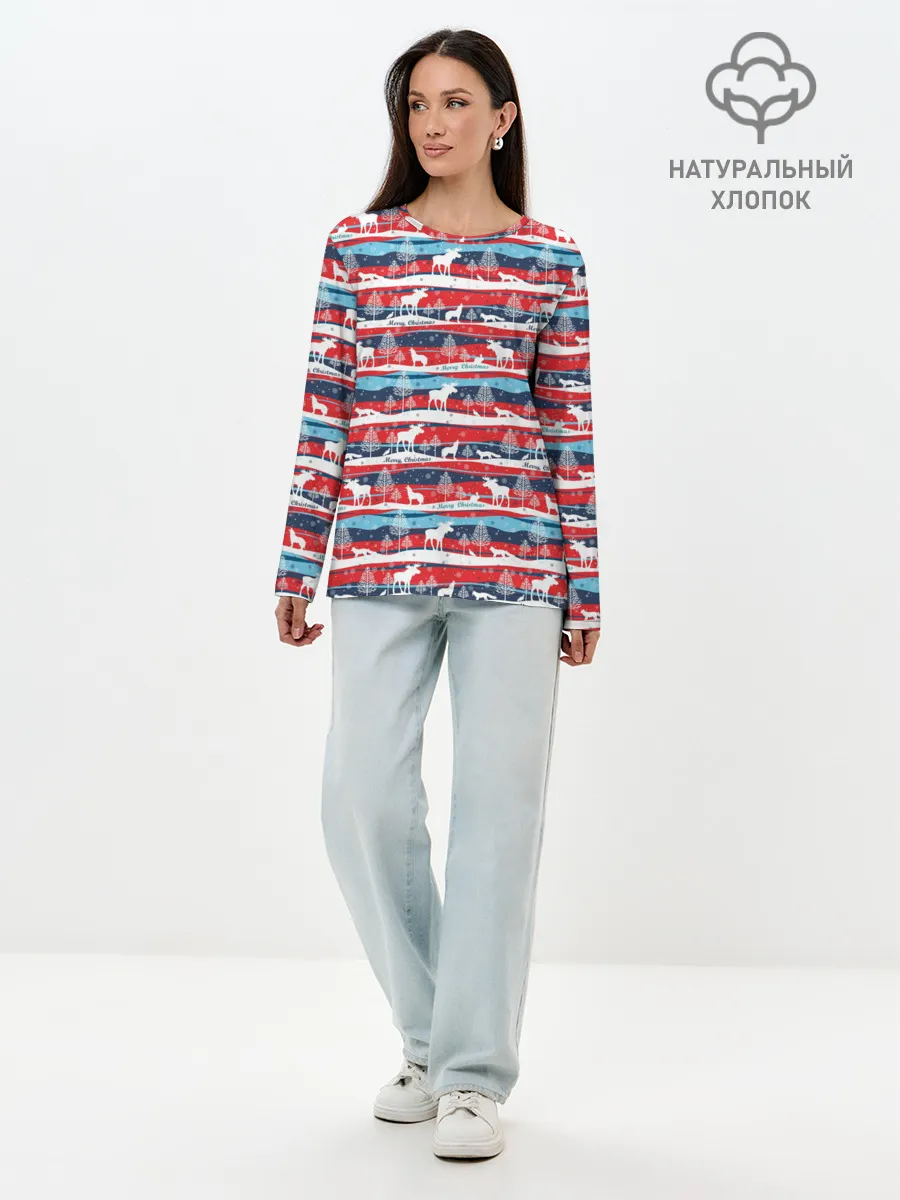 Лонгслив женский. Хлопок / Merry Christmas