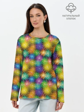 Лонгслив женский. Хлопок / Праздничный Салют