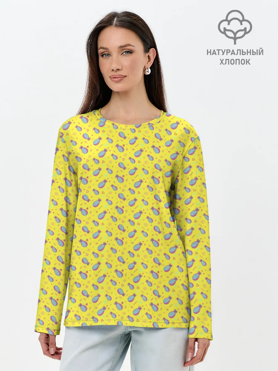 Лонгслив женский. Хлопок / Pineapple Pattern