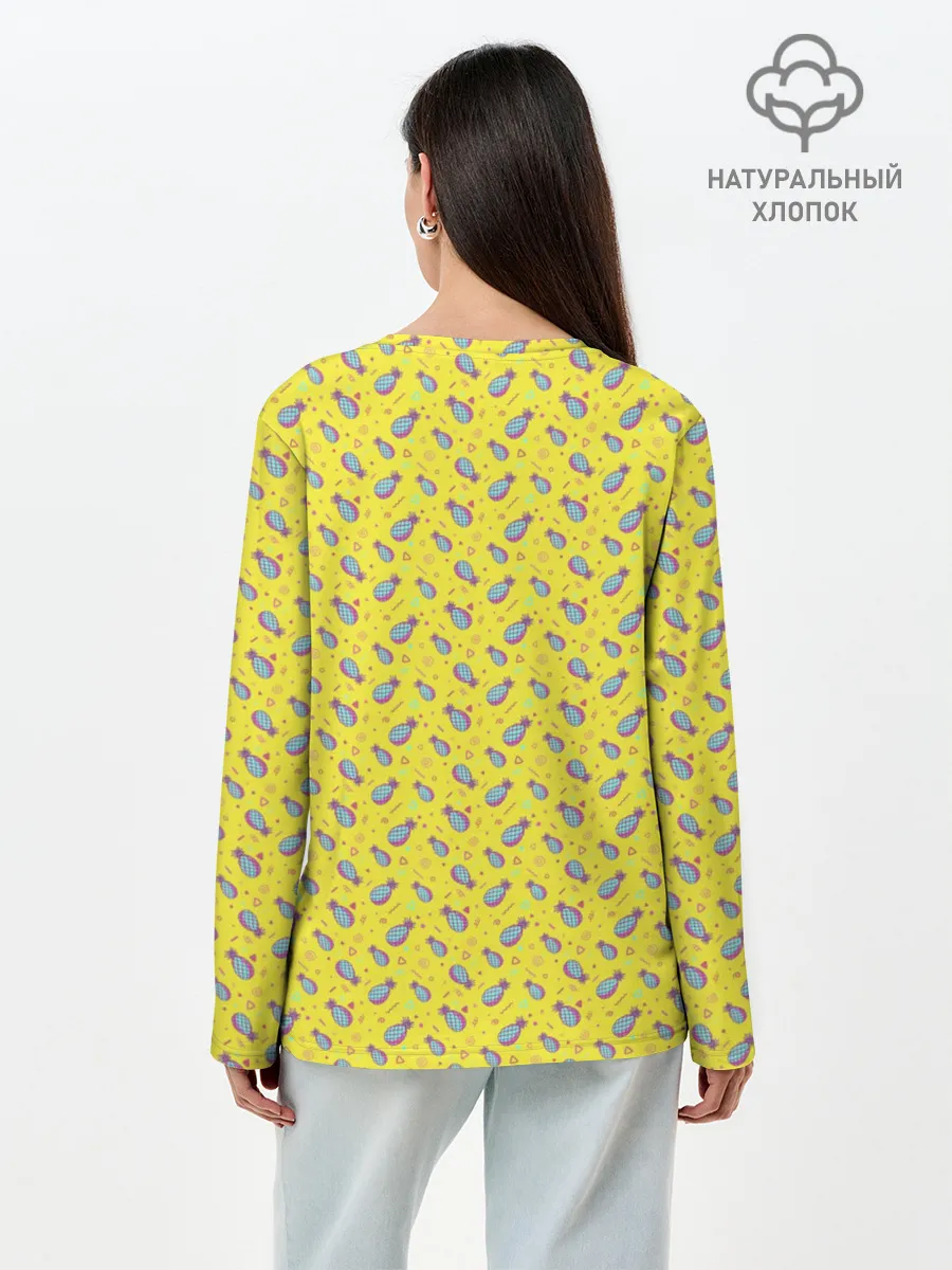 Лонгслив женский. Хлопок / Pineapple Pattern