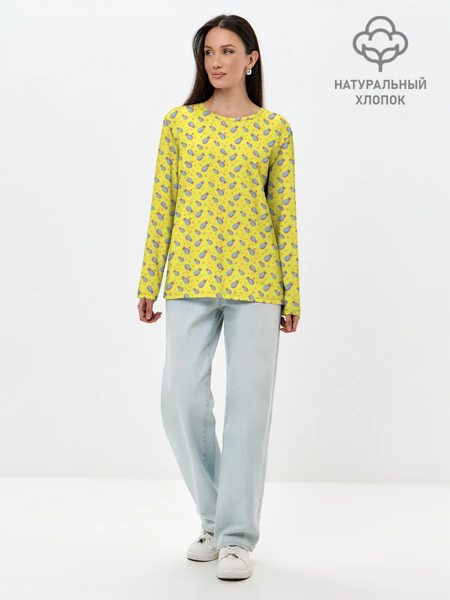Лонгслив женский. Хлопок / Pineapple Pattern