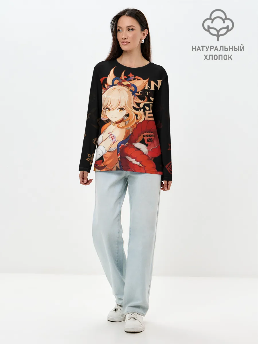 Лонгслив женский. Хлопок / Ёимия / Genshin Impact