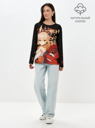 Лонгслив женский. Хлопок / Ёимия / Genshin Impact