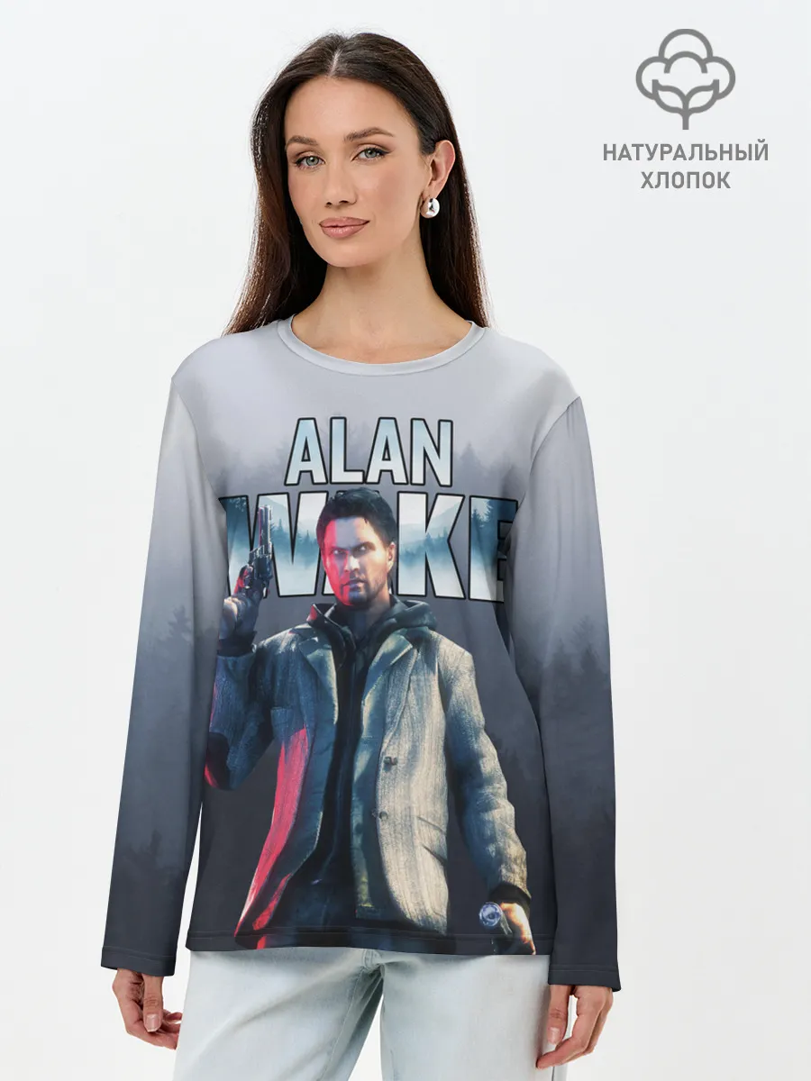 Лонгслив женский. Хлопок / Алан Уэйк / Alan Wake