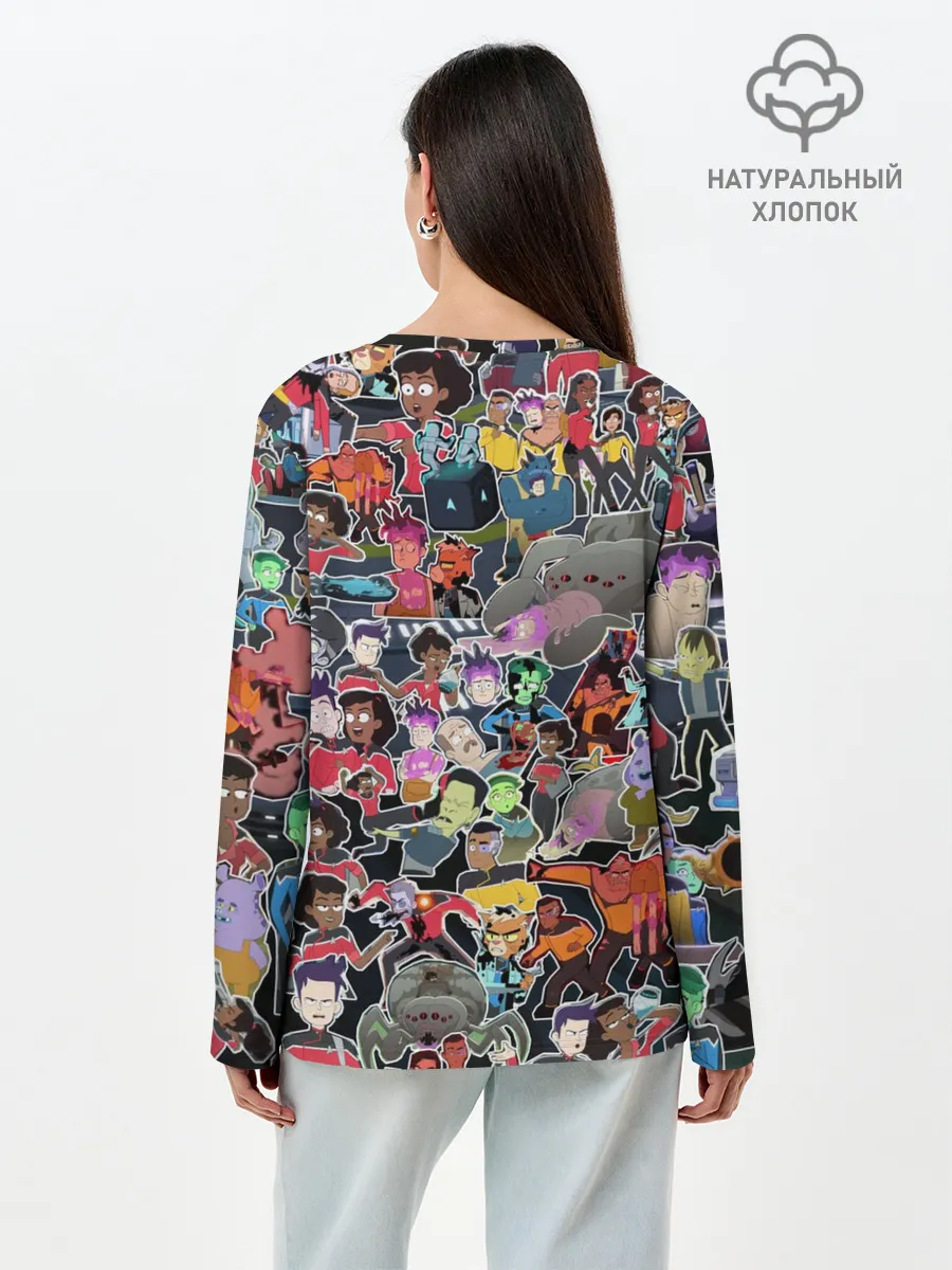 Лонгслив женский. Хлопок / Нижние палубы стикерпак