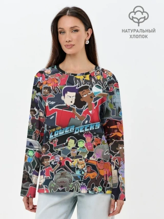 Лонгслив женский. Хлопок / Нижние палубы стикерпак