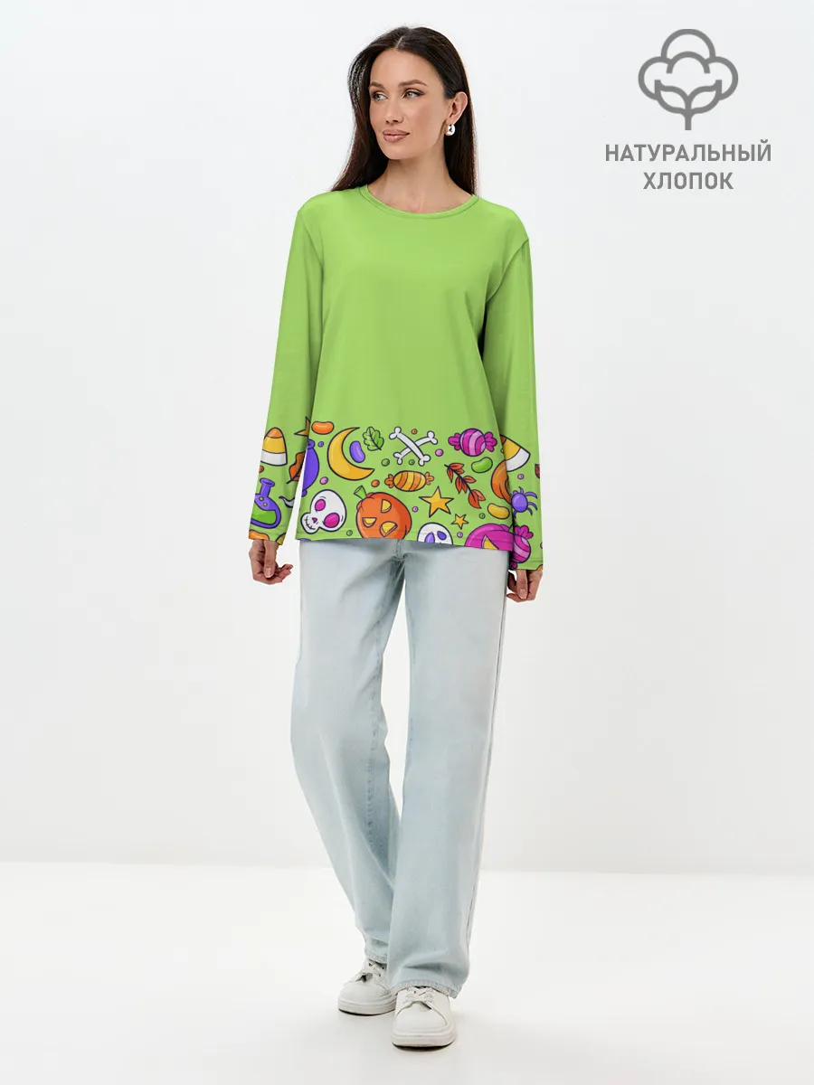 Лонгслив женский. Хлопок / Halloween art