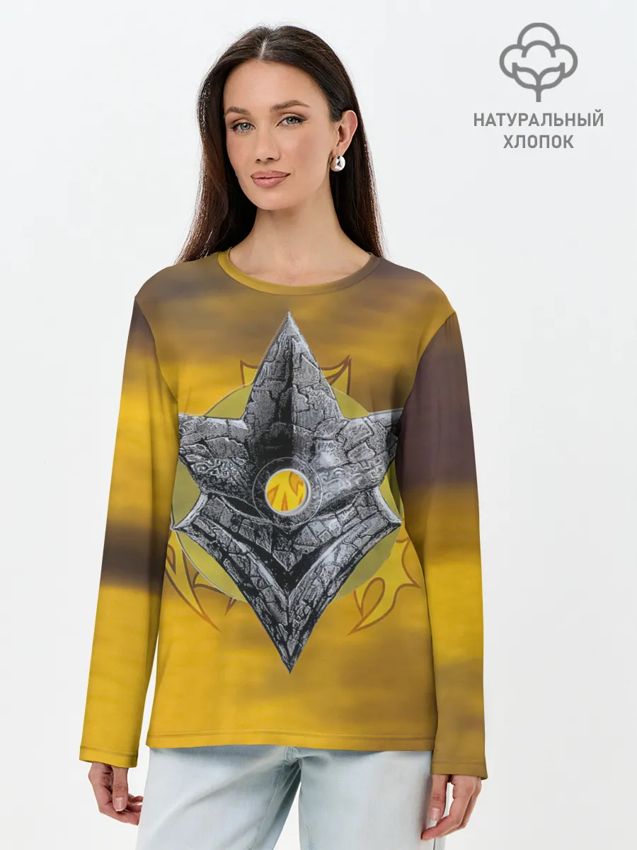 Лонгслив женский. Хлопок / Black-Ash Inheritance - In Flames