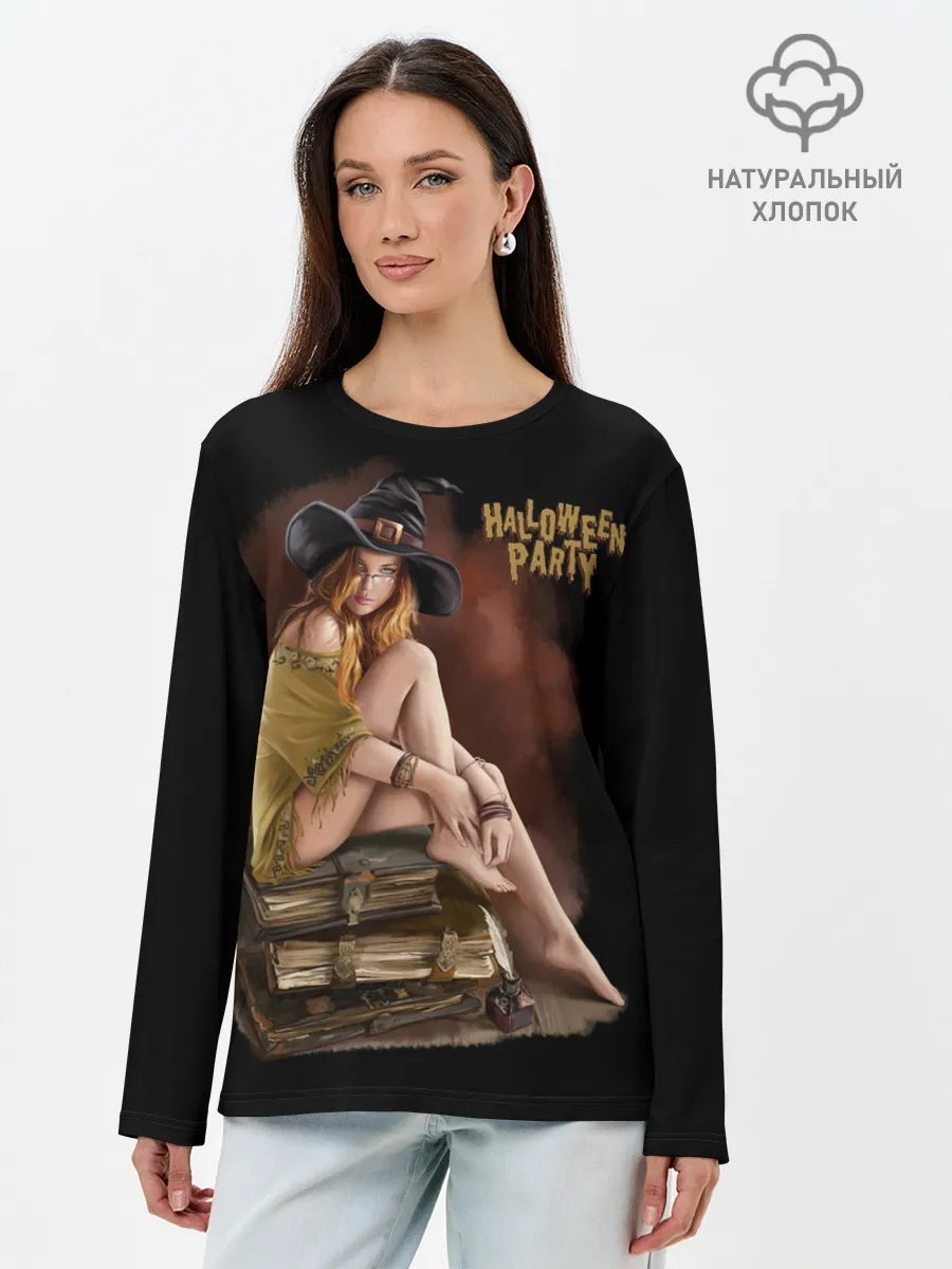 Лонгслив женский. Хлопок / Очаровательная ведьма