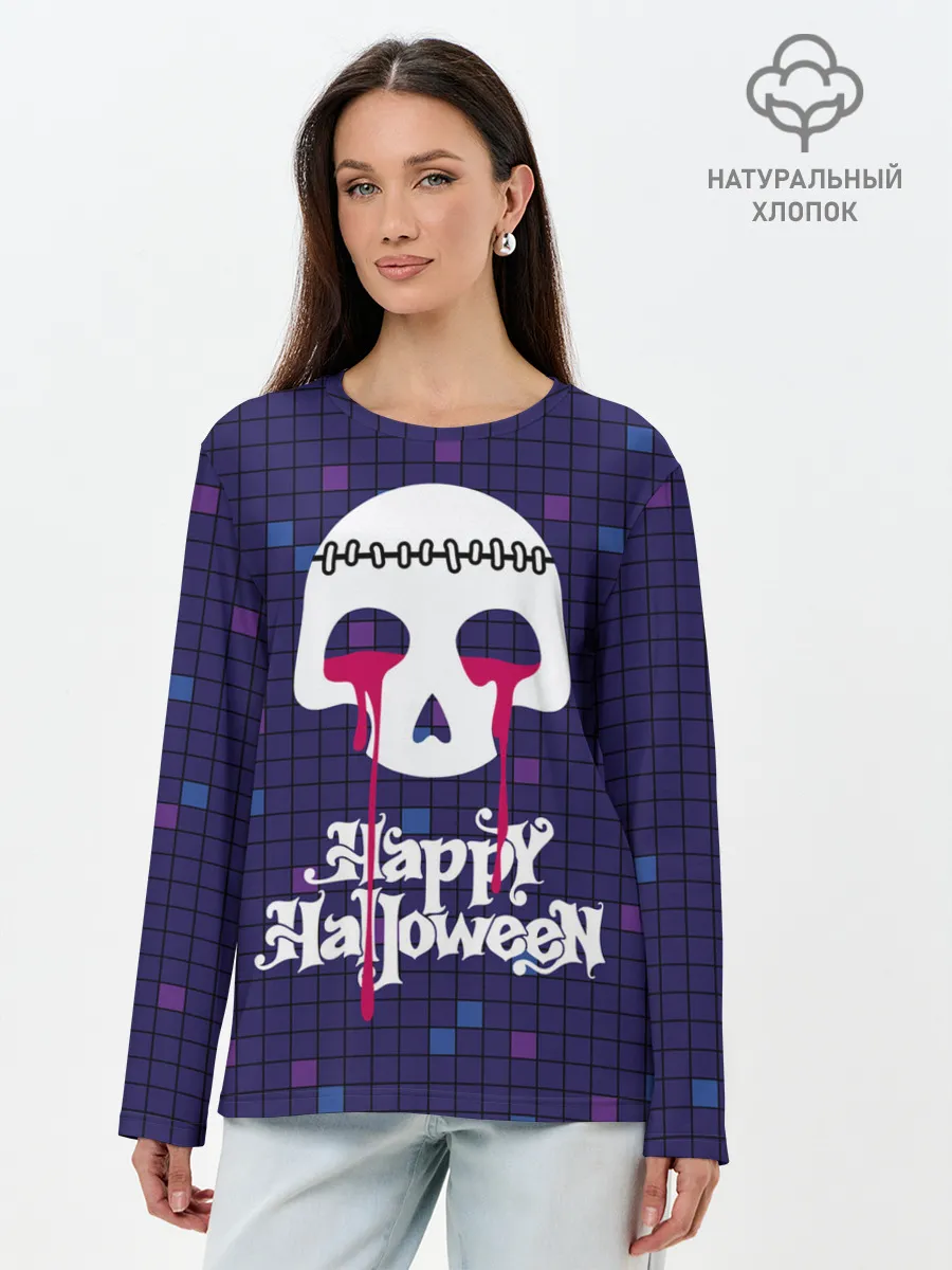 Лонгслив женский. Хлопок / Кровавые слёзы зомби