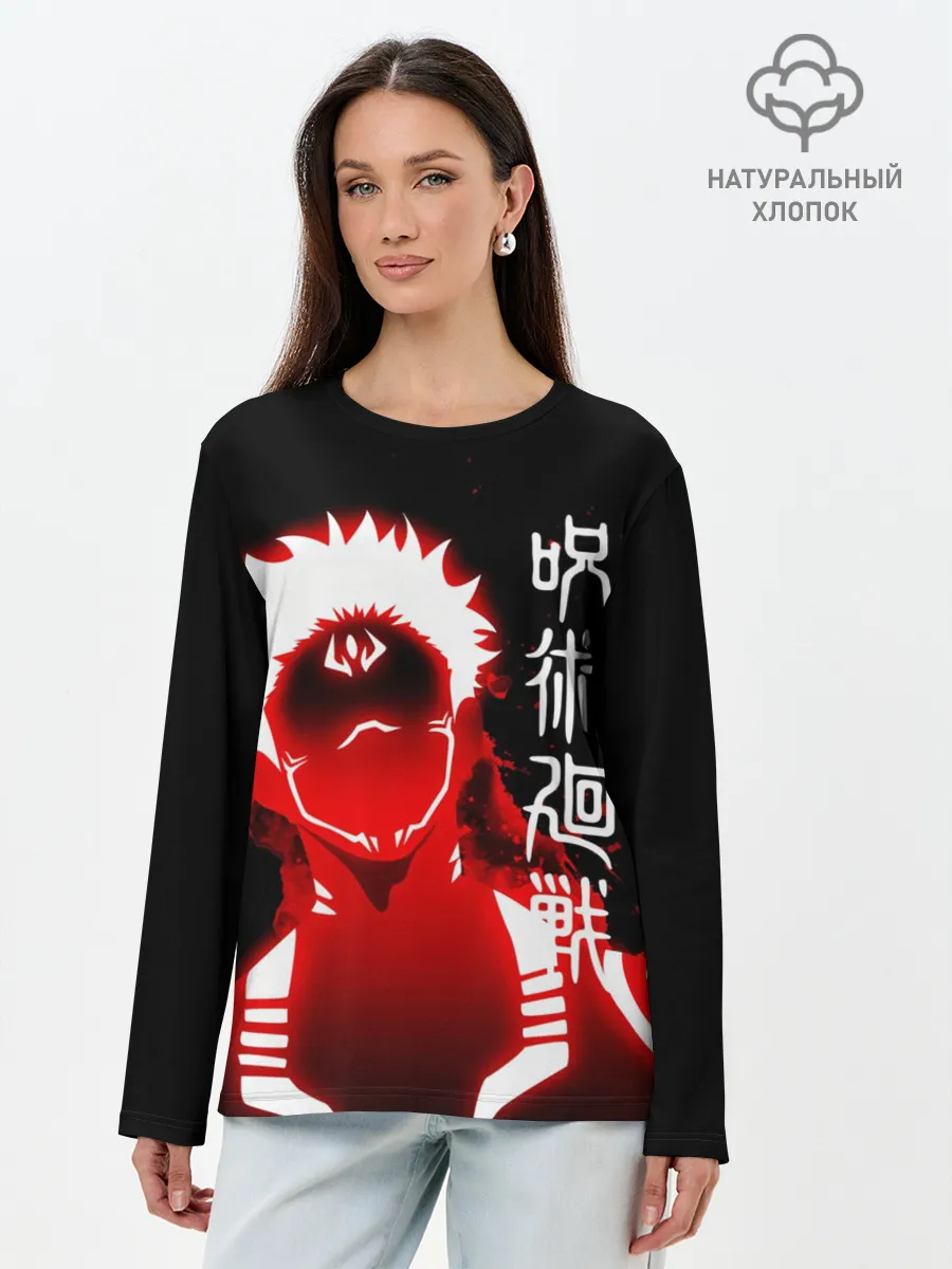 Лонгслив женский. Хлопок / Сукуна - Рёмэн Сукуна