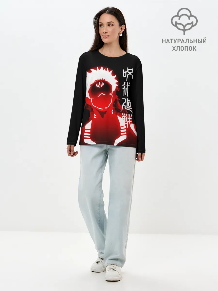 Лонгслив женский. Хлопок / Сукуна - Рёмэн Сукуна