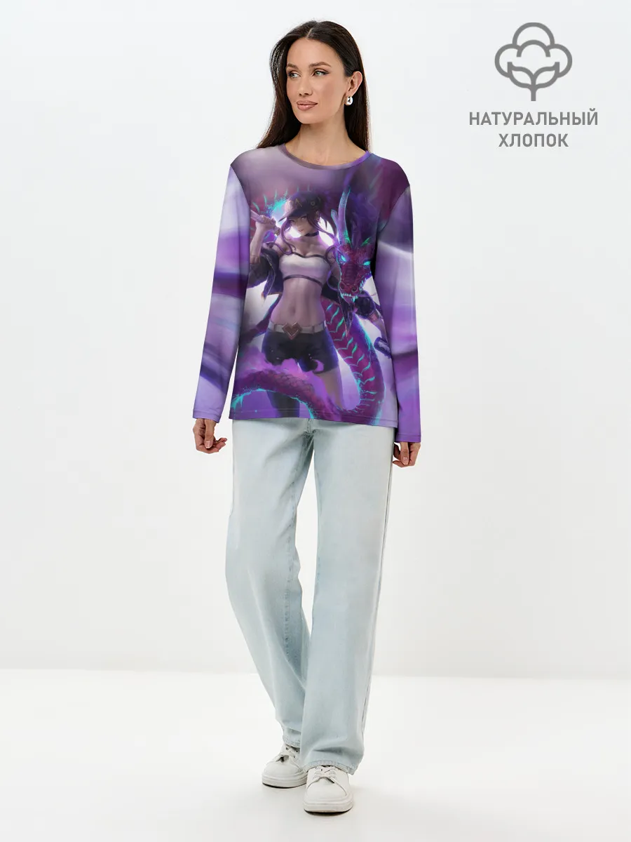 Лонгслив женский. Хлопок / LEAGUE OF LEGENDS AKALI / ЛИГА ЛЕГЕНД АКАЛИ