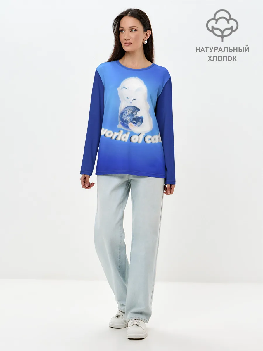 Лонгслив женский. Хлопок / World of Cats