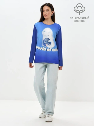 Лонгслив женский. Хлопок / World of Cats