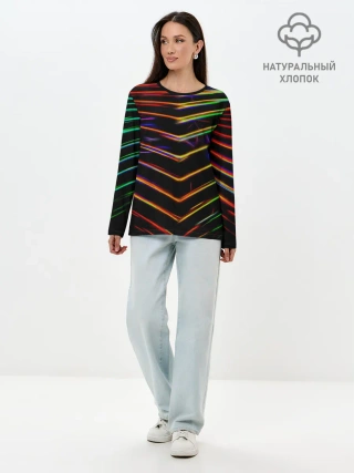 Лонгслив женский. Хлопок / Неоновый угол