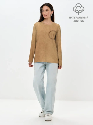 Лонгслив женский. Хлопок / Круг / Игра в кальмара