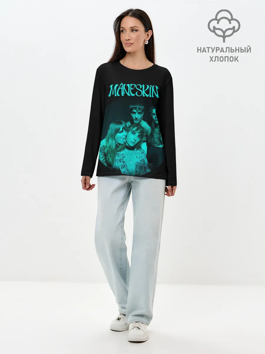 Лонгслив женский. Хлопок / Maneskin. Fisheye Faces