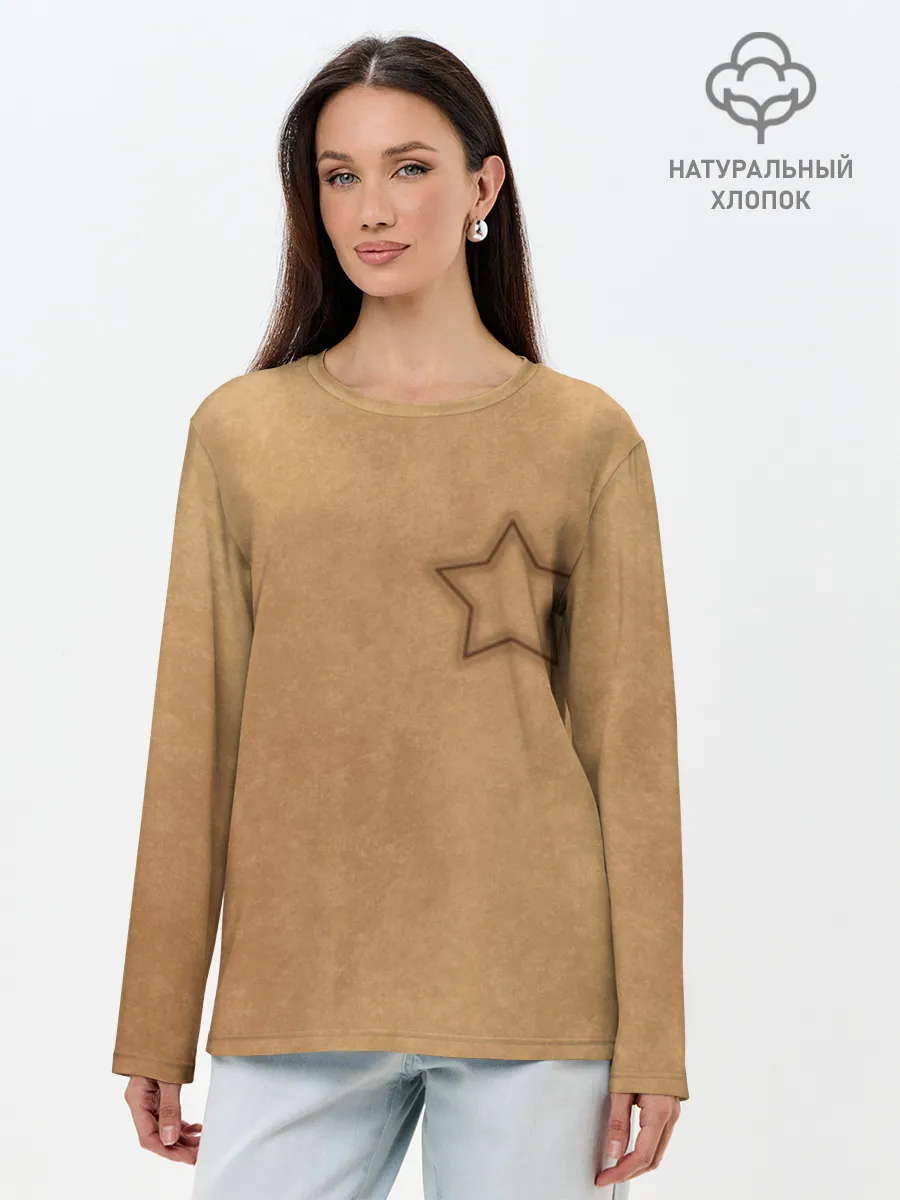 Лонгслив женский. Хлопок / Звезда / Игра в кальмара