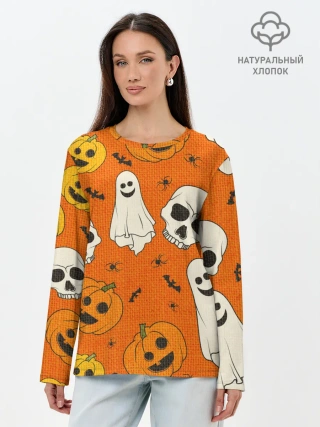 Лонгслив женский. Хлопок / УЖАСТИКИ НА ВЯЗАНКЕ