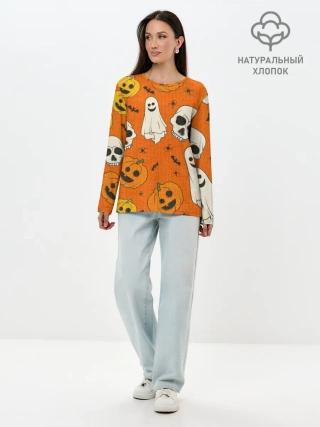 Лонгслив женский. Хлопок / УЖАСТИКИ НА ВЯЗАНКЕ