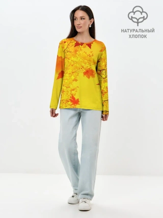 Лонгслив женский. Хлопок / ОСЕННИЕ ЦВЕТА | ЗОЛОТАЯ ОСЕНЬ