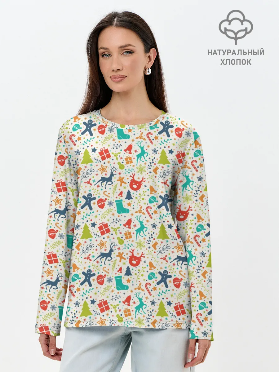 Лонгслив женский. Хлопок / Символика Нового Года