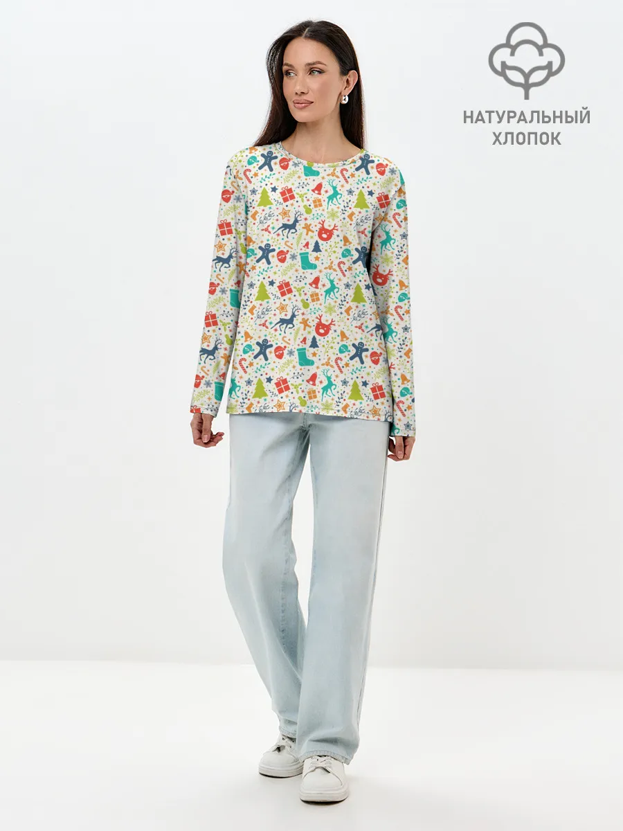 Лонгслив женский. Хлопок / Символика Нового Года