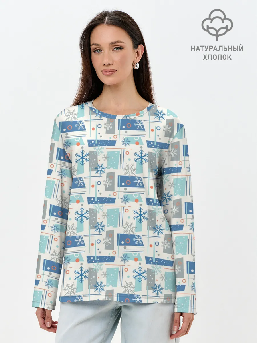 Лонгслив женский. Хлопок / Зимний Дизайн