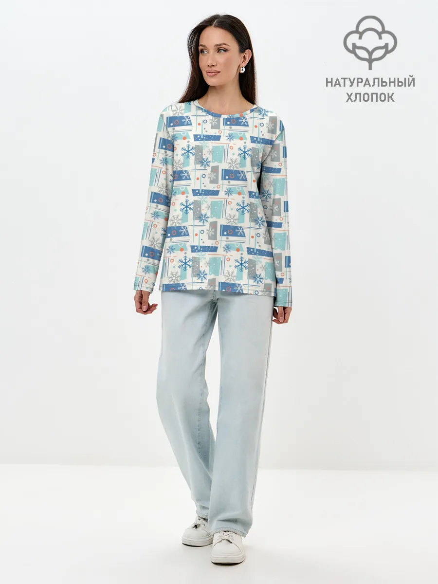 Лонгслив женский. Хлопок / Зимний Дизайн